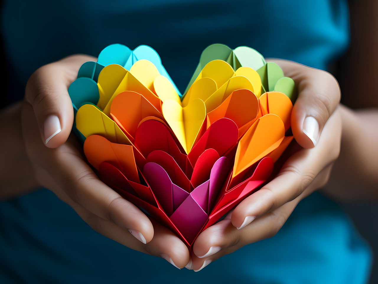 "Inclusive Love: Embracing Unity with Rainbow Hearts" - Generati