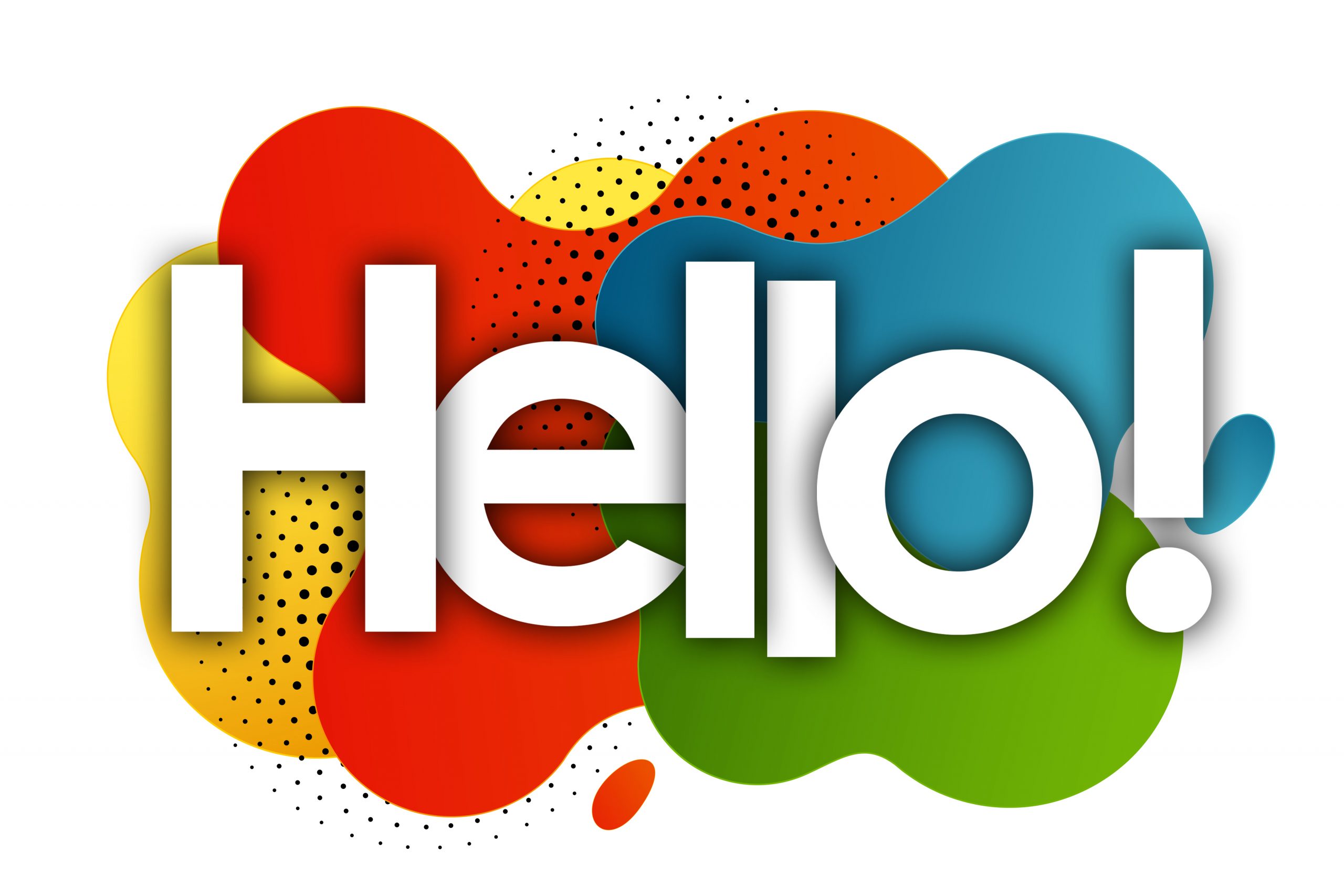 hello in color bubble background